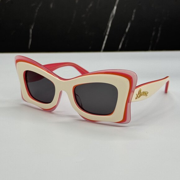 NEW LOEWE LW40140U 59A WOMEN SUNGLASSES BLACK CAT EYE LOEWE EYEWEAR - Picture 2 of 11